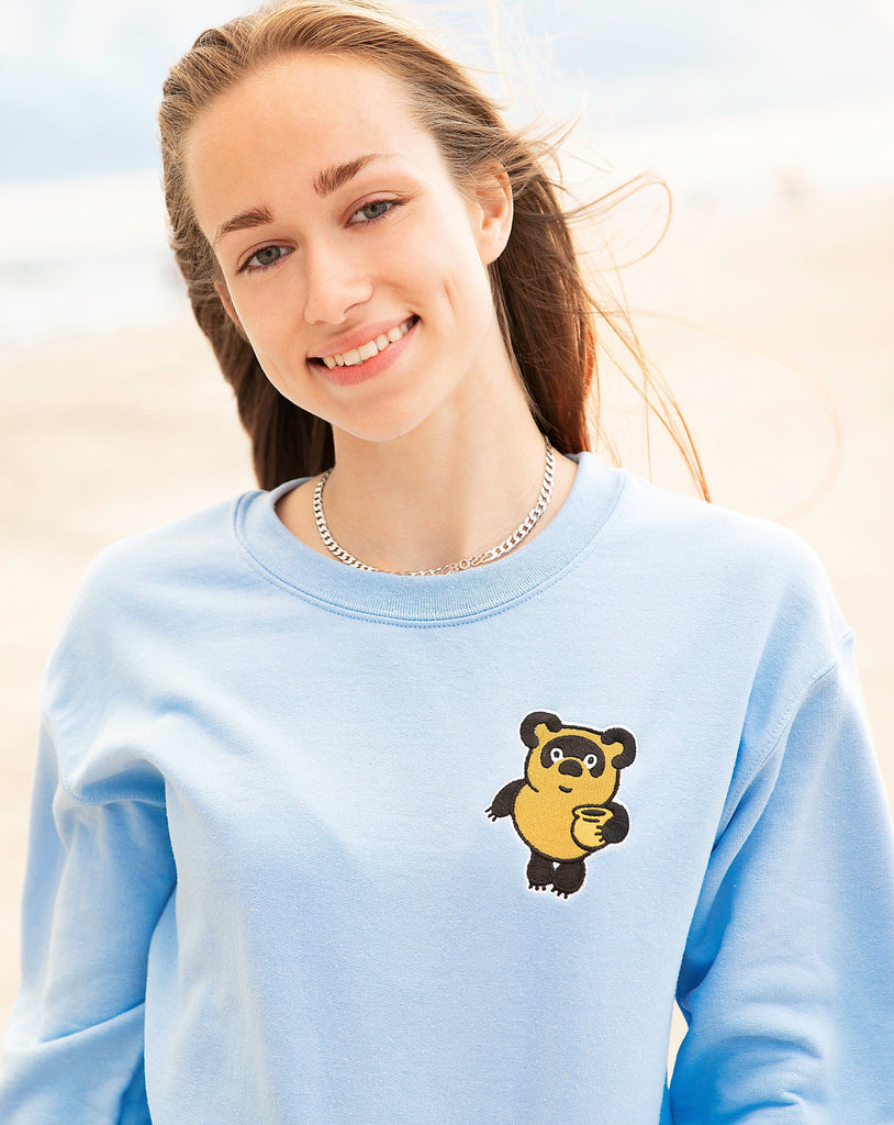 Disney Ladies Sweatshirt Winnie The Pooh Sketch Jumper Top Grey S-XL  Official