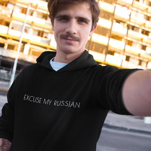 Excuse My Russian V 5 Black Hooded Sweatshirt
