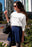NO EXCUSES Unisex White Sweatshirt