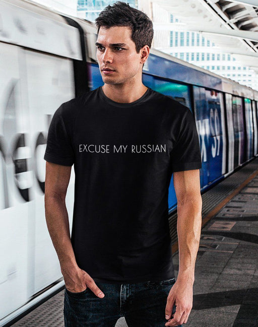 Excuse My Russian V 5 Black T-Shirt
